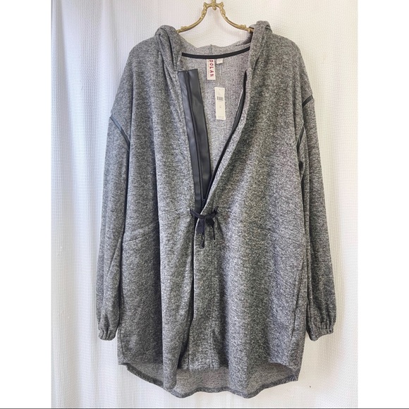Soft grey tunic hoodie - Picture 3 of 5